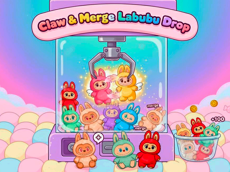 Claw &amp; Merge Labubu Drop 🕹️ Play online on SGameS Preview