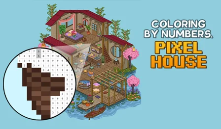 Coloring by Numbers. Pixel House — play on 𝐏𝐥𝐚𝐲𝐠𝐚𝐦𝐚 (by MirraGames) Preview